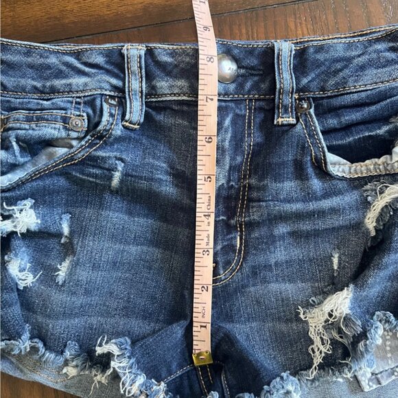 American Eagle Outfitters Hi-Rise Festival Distressed Denim Jean Shorts Size 2 - Picture 8 of 9